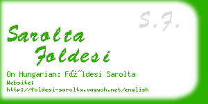 sarolta foldesi business card